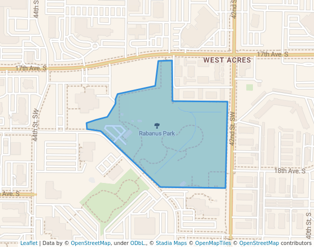 walking in Rabanus Park map in Fargo