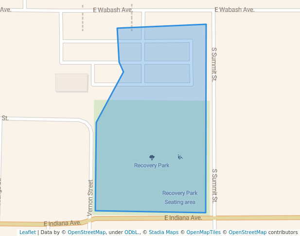 walking in Recovery Park map in Nappanee