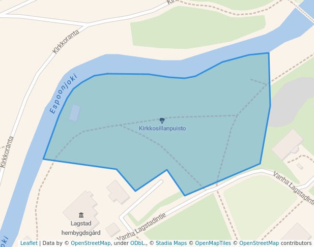 Kirkkosillanpuisto in Esbo | Map and Routes
