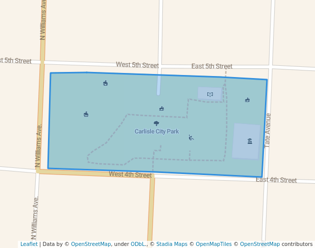 walking in Carlisle City Park map in Carlisle