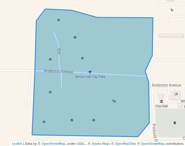 walking in White Hall City Park map in White Hall