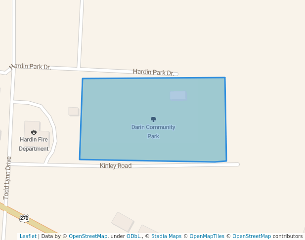 walking in Darin Community Park map in Pine Bluff