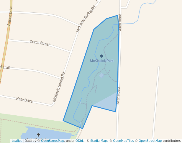 walking in McKissick Park map in Centerton