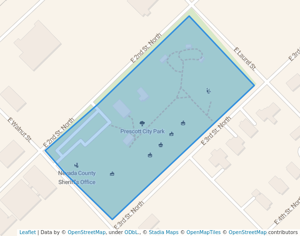 walking in Prescott City Park map in Prescott