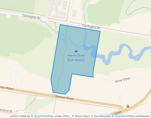 walking in Reeves Street Bush Reserve map in Narara