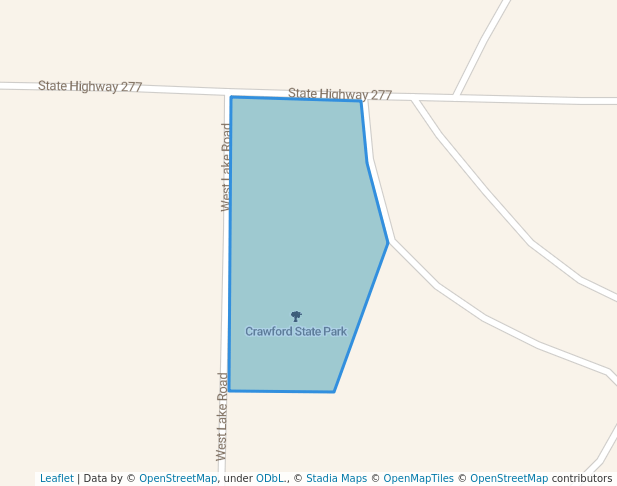walking in Crawford State Park map in Farlington