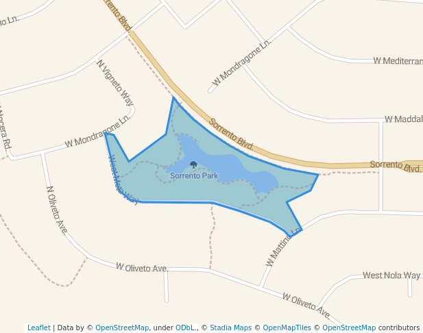 walking in Sorrento Park map in Maricopa