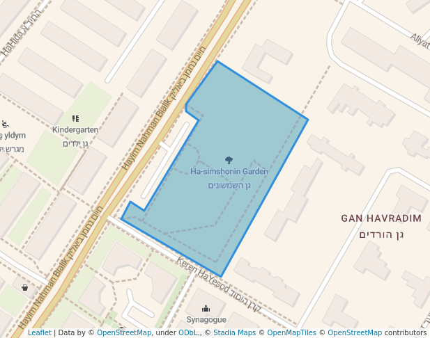 walking in Ha-simshonin Garden map in Ashkelon