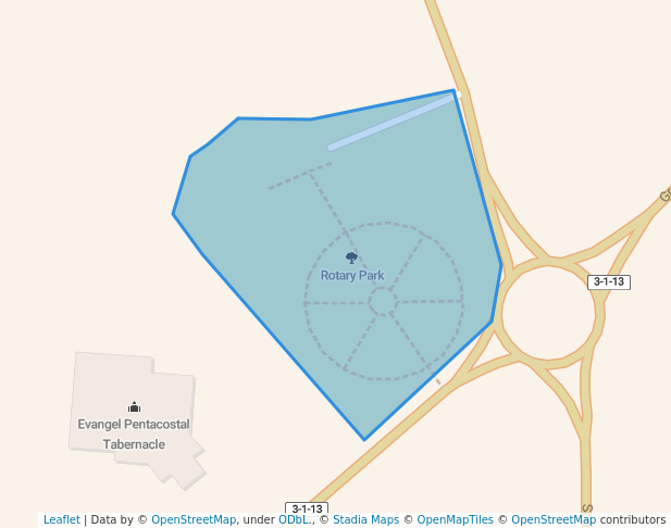 walking in Rotary Park map in Grand Falls-Windsor