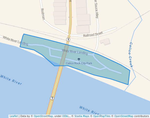 walking in Calico Rock City Park map in Calico Rock