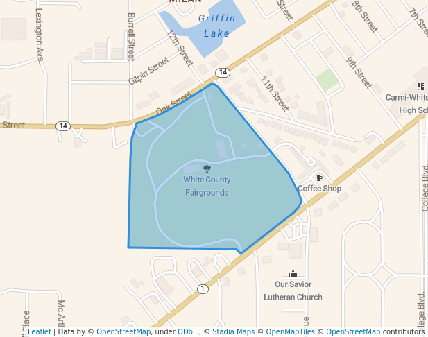 walking in White County Fairgrounds map in Carmi