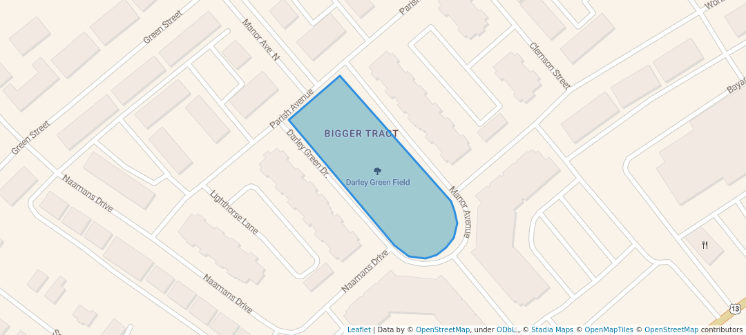 walking in Darley Green Field map in Claymont