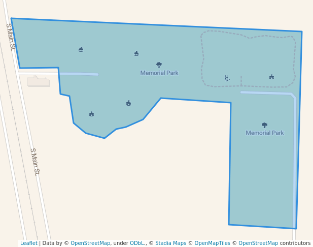 walking in Memorial Park map in Dumas