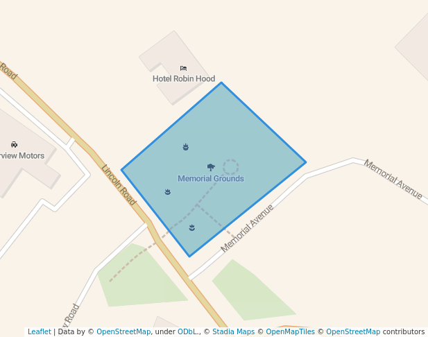 walking in Memorial Grounds map in Grand Falls-Windsor