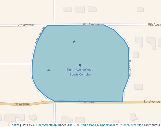 walking in Eighth Avenue Youth Sports Complex map in Albany