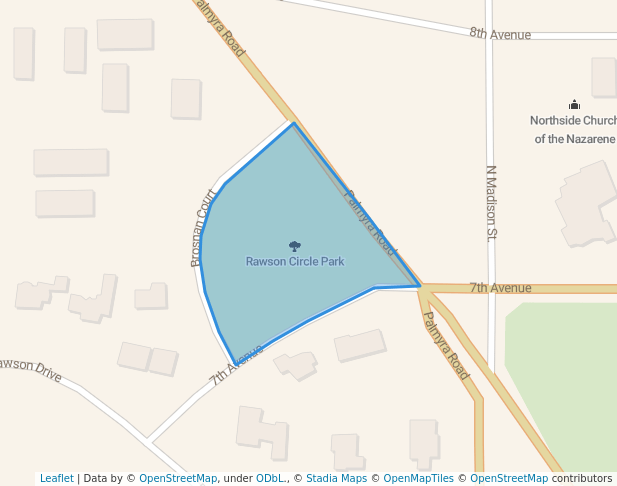 walking in Rawson Circle Park map in Albany