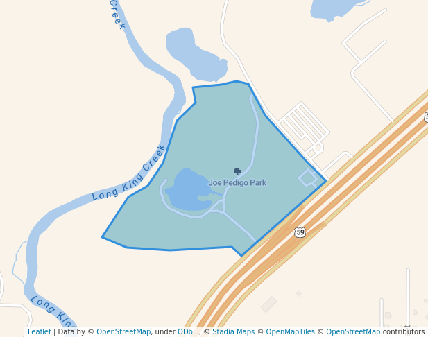 walking in Joe Pedigo Park map in Livingston