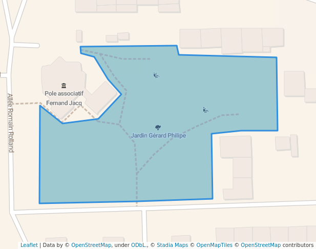 walking in Jardin Gérard Philipe map in Rennes