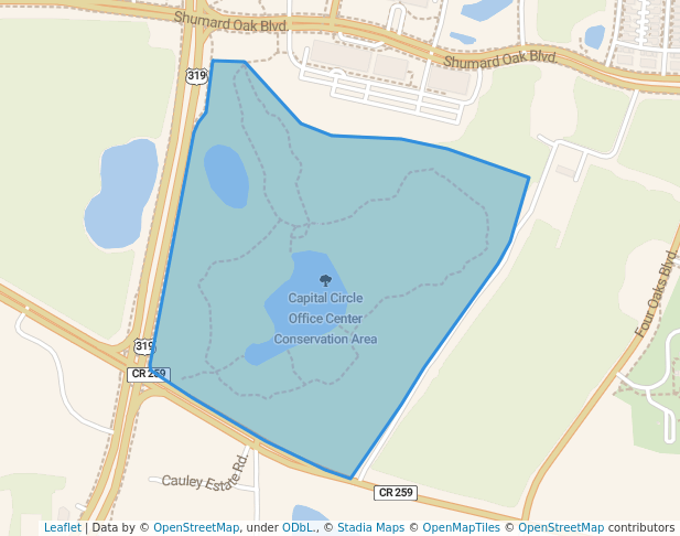 walking in Capital Circle Office Center Conservation Area map in Tallahassee