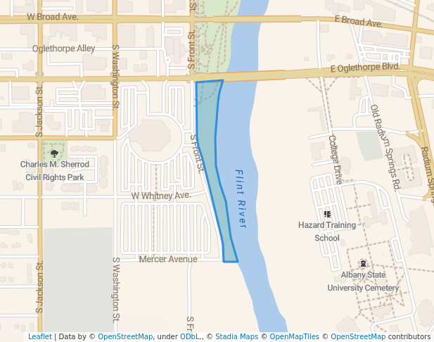 walking in Veterans Park map in Albany