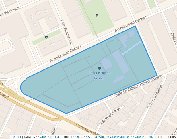 walking in Parque Huerta Rosario map in Chiclana de la Frontera