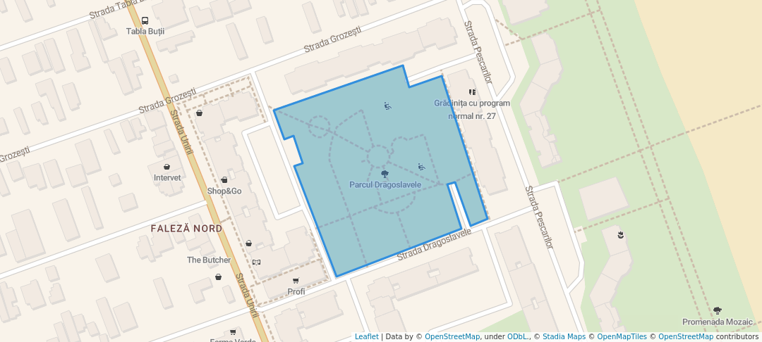 walking in Dragoslave Park map in Constanța