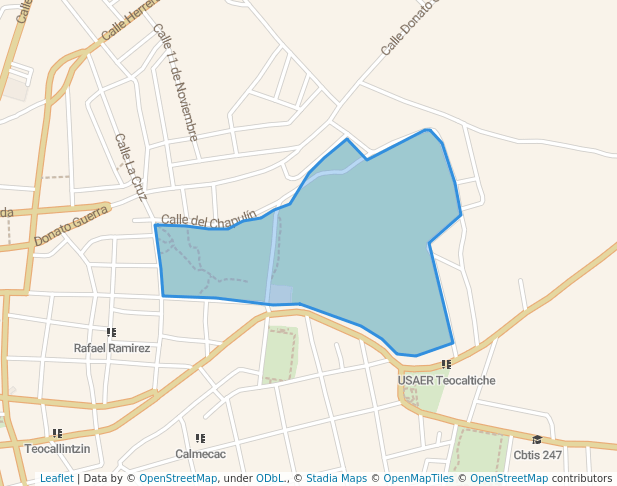 walking in Bosque de San Miguel map in Teocaltiche