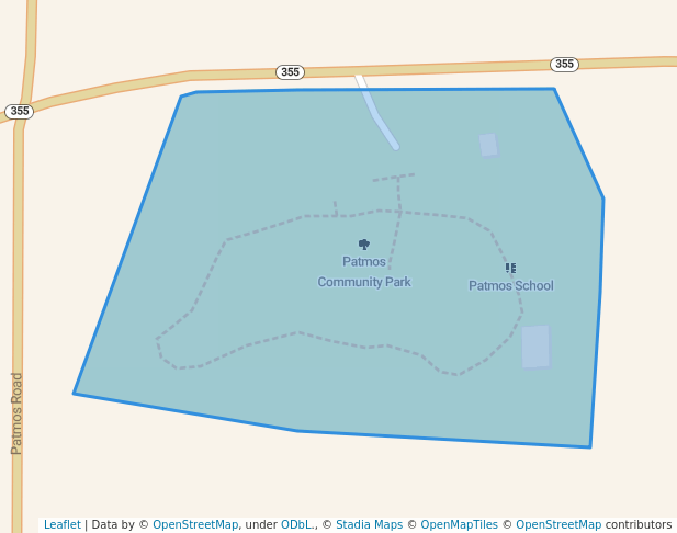 walking in Patmos Community Park map in Hope