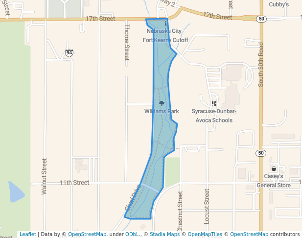 walking in Williams Park map in Syracuse
