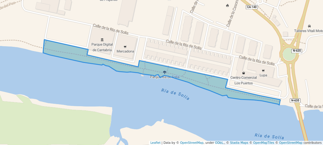 walking in Parque Ría de Solía map in Astillero