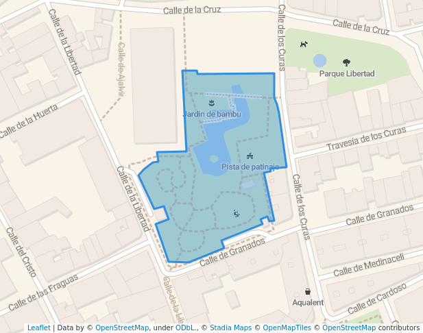 walking in Parque Central map in Torrejón de Ardoz