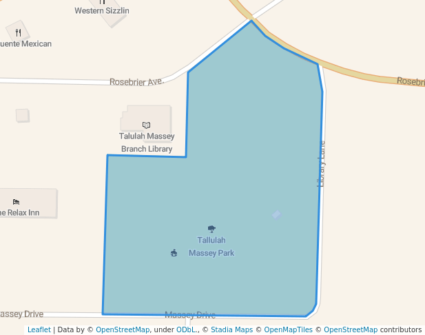 walking in Tallulah Massey Park map in Albany