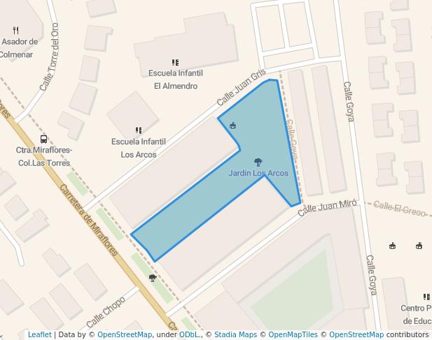 walking in Jardín Los Arcos map in Colmenar Viejo