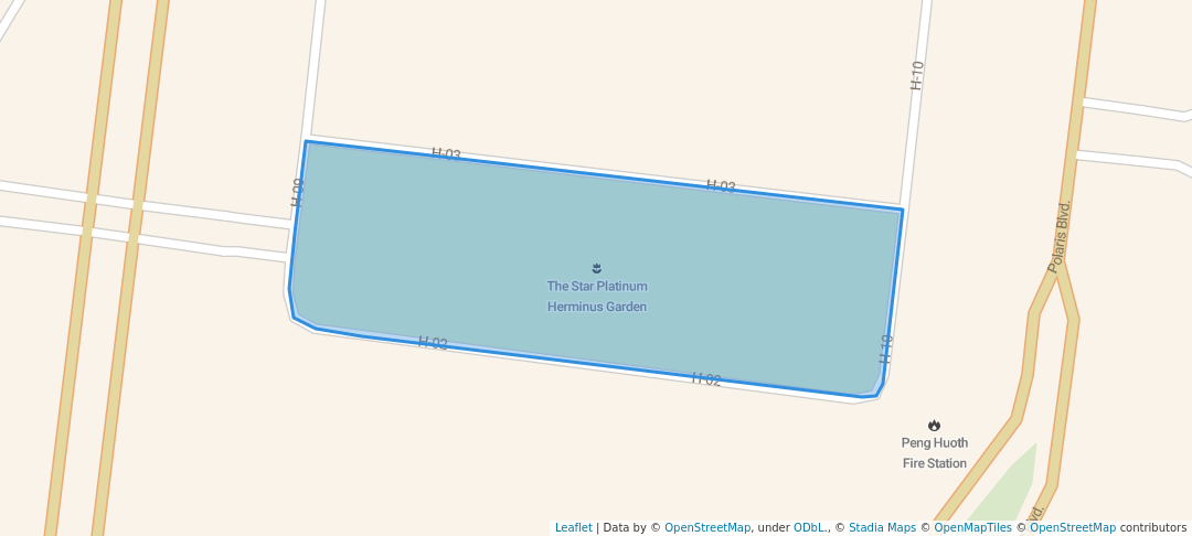 walking in The Star Platinum Herminus Garden map in Phnom Penh