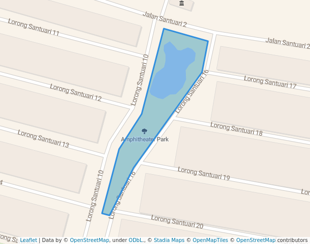 walking in Amphitheater Park map in Bukit Mertajam