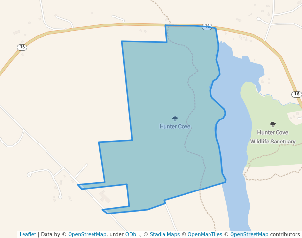walking in Hunter Cove map in Rangeley