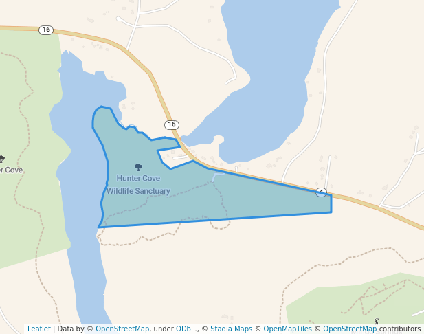 walking in Hunter Cove Wildlife Sanctuary map in Rangeley