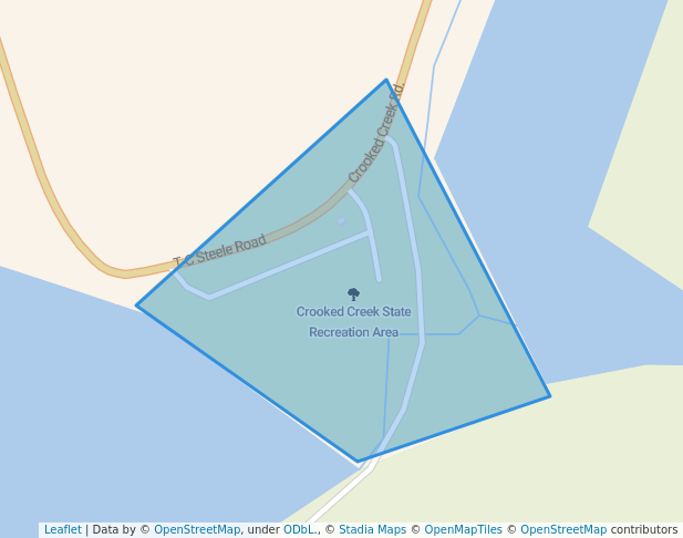 walking in Crooked Creek State Recreation Area map in Nashville