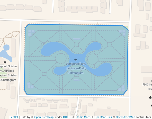walking in Jamboree Park map in Chittagong