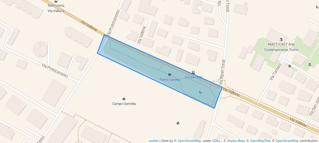 walking in Parco Geretta map in Bellinzona