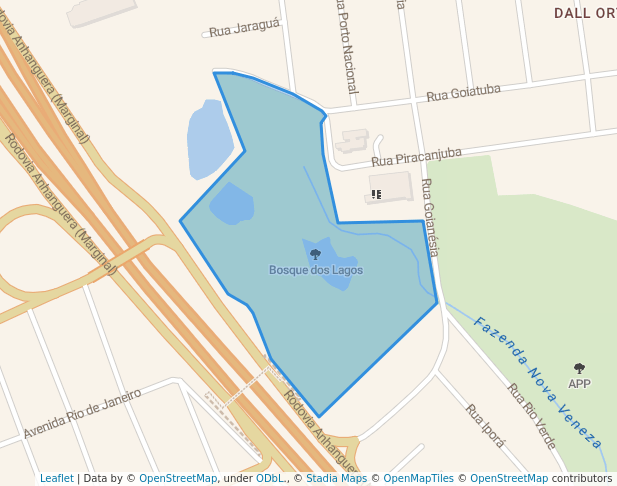 walking in Bosque dos Lagos map in Sumaré