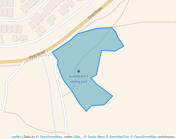 walking in kuwadzana 4 resting park map in Harare