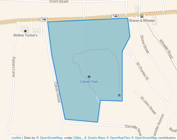 walking in Calvert Park map in Zanesville