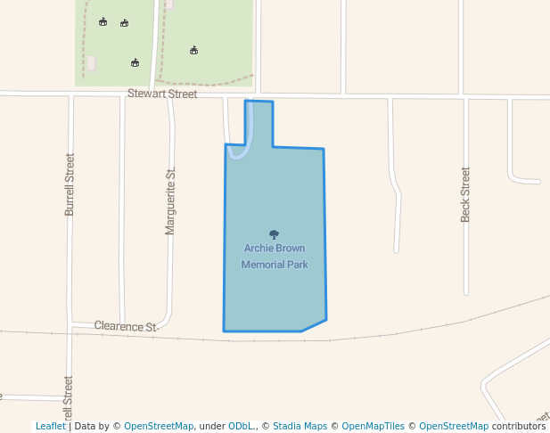 walking in Archie Brown Memorial Park map in Carmi