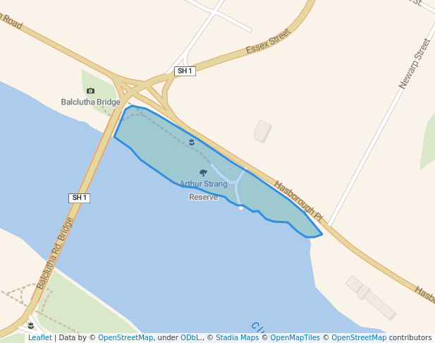 walking in Arthur Strang Reserve map in Balclutha