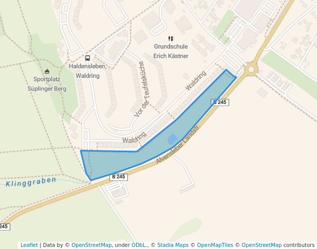 walking in Park am Klinggraben map in Haldensleben