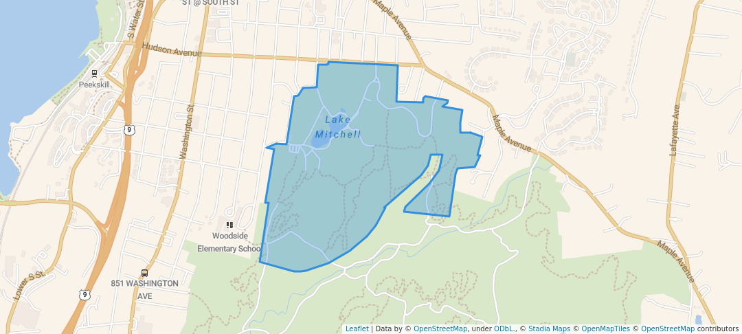 walking in Depew Park map in Peekskill