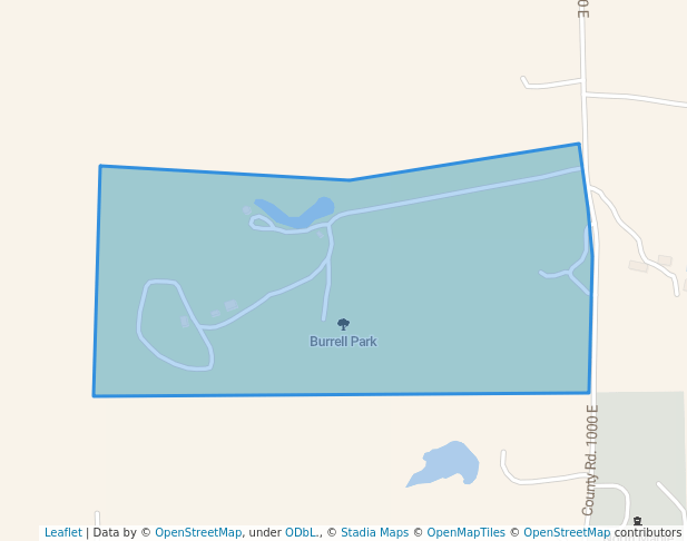 walking in Burrell Park map in Carmi