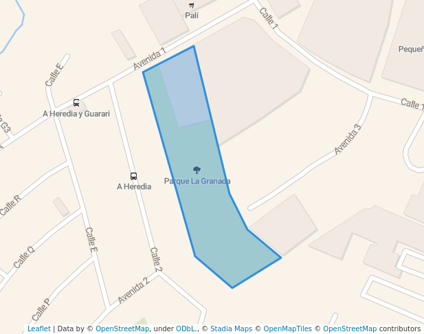 walking in Parque La Granada map in Heredia