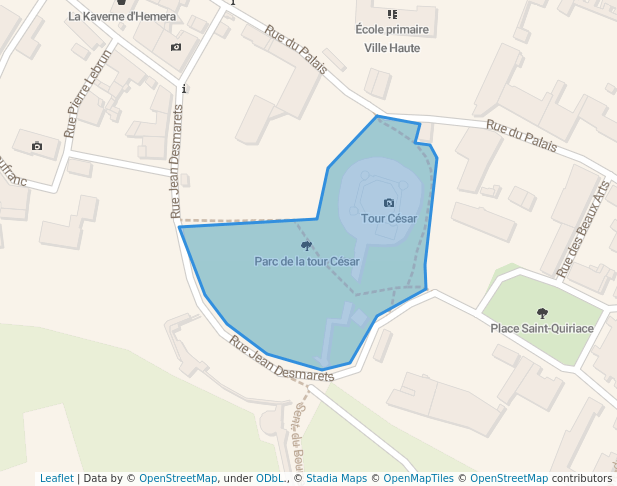 walking in Parc de la tour César map in Provins